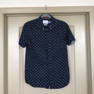 Denim & Flower Dark Blue Casual Button Down